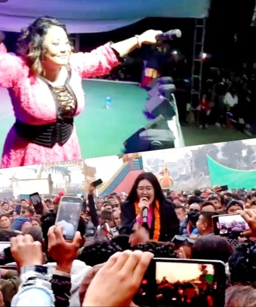 माघ महिनाको जाडोमा पनि ज्योती मगरको प्रस्तुतिमा  मनहरीका तन्नेरीले कपडा खोलेर नाचे