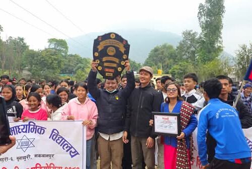 पालिका स्तरिय  राष्ट्रपति रनिङ शिल्ड छनोट प्रतियोगितामा  सुनाचुरी स्कुल प्रथम