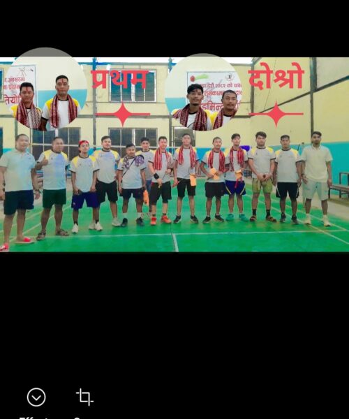 दशैको अवसरमा ब्याडमिन्टन प्रतियोगिता सम्पन्न बिजय  डटेन्द्रको जोडि प्रथम